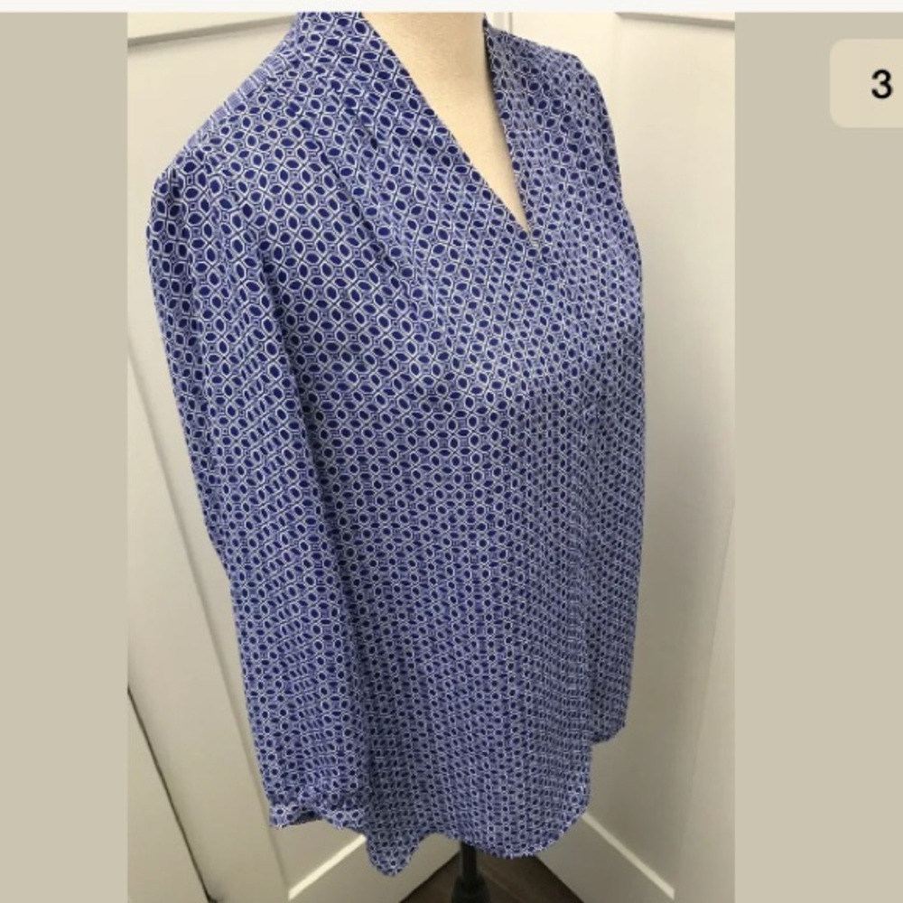 Laundry by Shelli Segal Women’s Geometric Blouse M - Picture 2 of 8